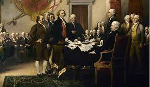 The declaration of Independence is signed
