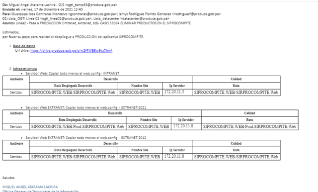 Pase a Produccion BD