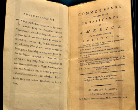 “Common Sense” published by Thomas Paine.