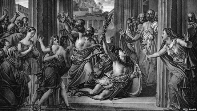 La derrota dels perses a mans dels atenencs.