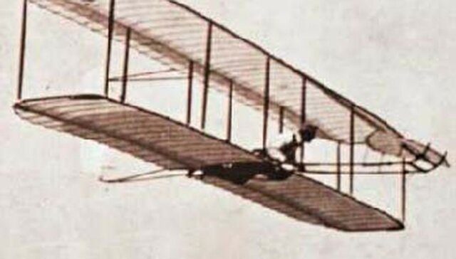 The first flight by plane