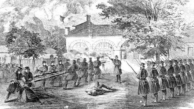 John Brown captures federal arsenal at Harpers Ferry, Virginia