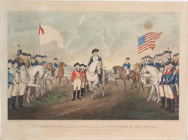 Cornwallis surrenders at the Battle of Yorktown