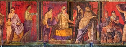 ROMA. Frescos del Triclinio, Villa de los Misterios(Nápoles)