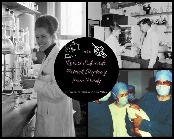Robert Edwards, Patrick Steptoe y Jean Purdy (Fertilización in vitro)