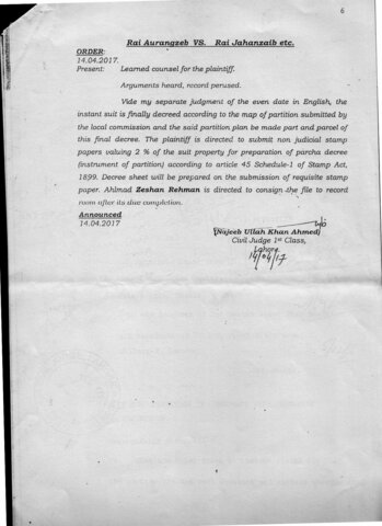 Final Judgment for Partition