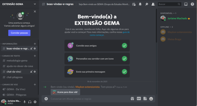 Encontro 9 Apresentação do Discord