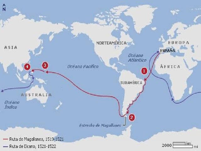 1a vuelta al mundo de Magallanes y Elcano