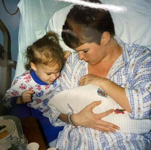 Meeting my baby sister, Hannah.