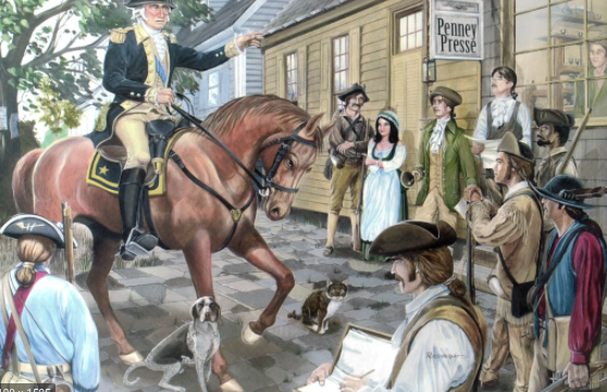 Washington Arrives on Outskirts of Boston