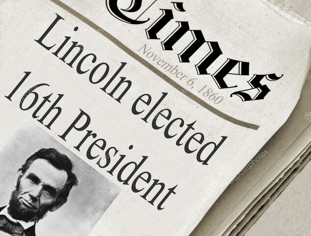 Abraham Lincoln elected 16th President of the U.S.