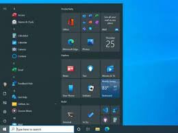 il menu start di windows 10