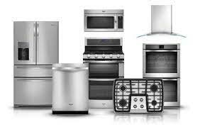 Modern appliances: vacuun cleaner, fridge, washing machine