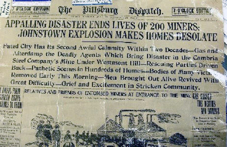 The Rolling Mill Mine disaster in Johnstown, Pennsylvania kills 112 miners
