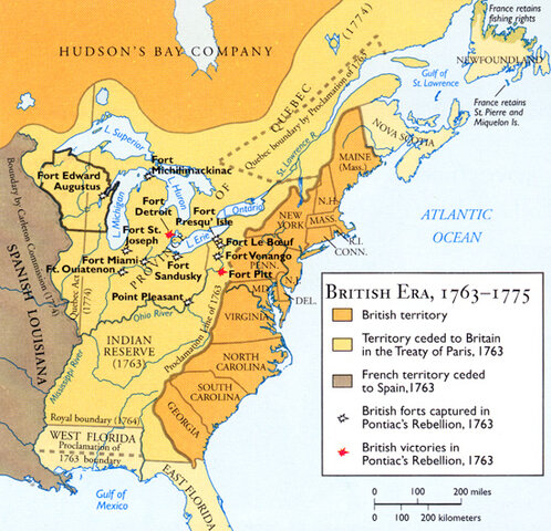 Britain gains control of territory up to the Mississippi river