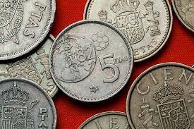 La peseta moneda única de España. (Octubre)