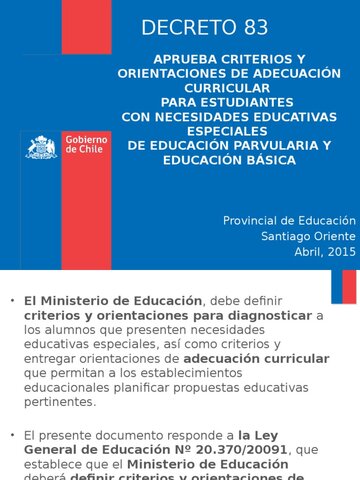 Decreto exento N° 83.