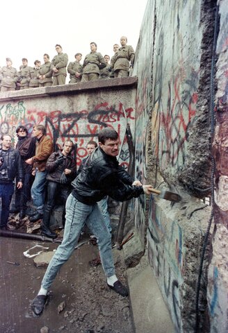 Berlin wall is torn down-