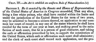 First naturalization law