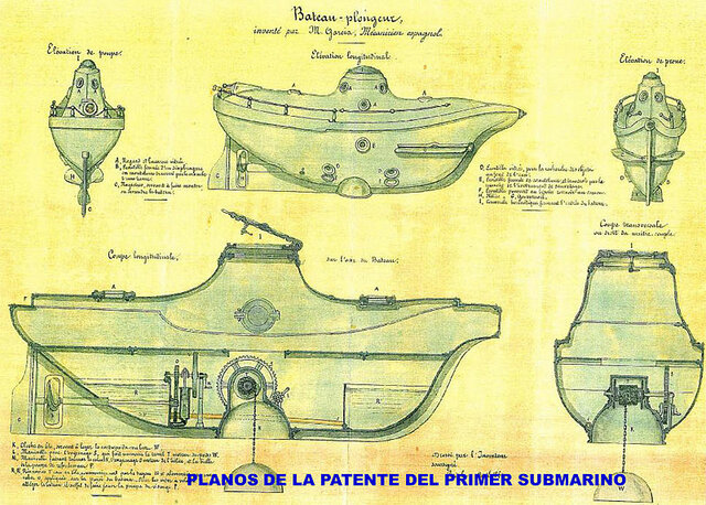 Primera patente de submarino