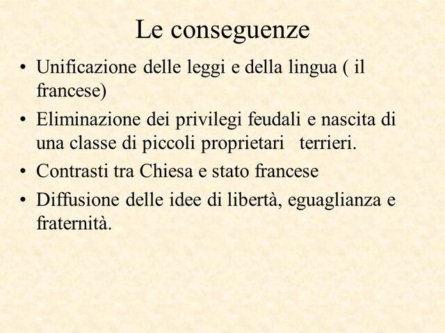 Conseguenze della Rivoluzione