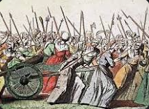 A Crowd of Mostly French Women Demand the King and Queen return to Paris