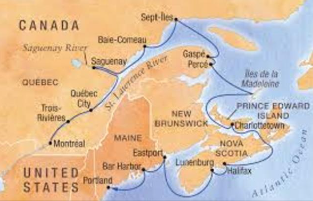 Frenchmen Jacques Cartier navigate the St. Lawrence River names an Island along the River Montreal.