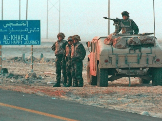 1st ground battle in Khafji, Saudi Arabia