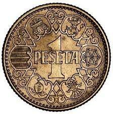La peseta moneda única de España.