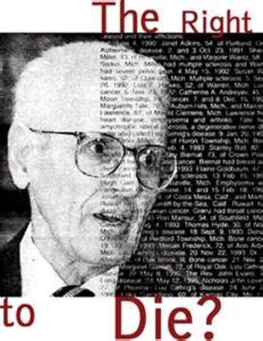 Jack Kevorkian, MD, participates in his first assisted suicide