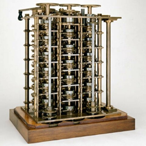 Steam-driven calculating machine