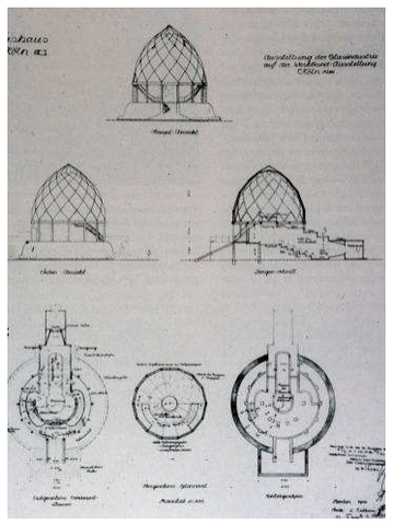 Pabellón para la industria del vidrio en la Exposición de Colonia
