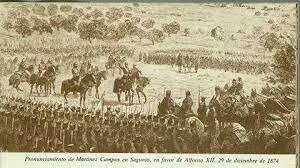 Pronunciamiento del general Martínez Campos en Sagunto.(Diciembre)