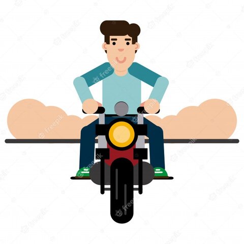 Aprendió a andar en motocicleta