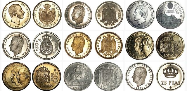 La peseta moneda única de España.
