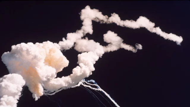 Space Shuttle Challenger blows up