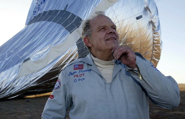 The first person to fly a helium hot air balloon