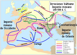 El comienzo de las invasiones de pueblos germánicos