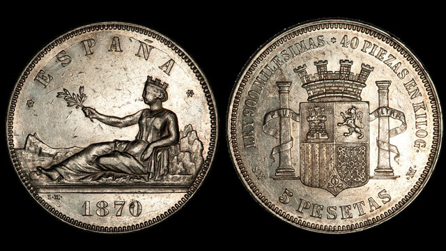 La peseta moneda única de España (octubre)