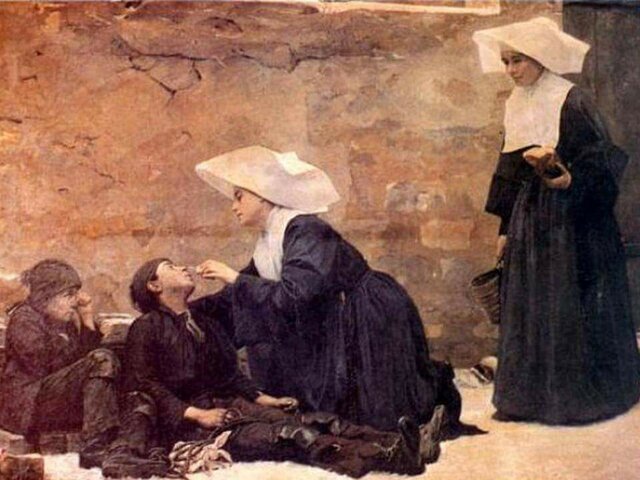 Hermanas de la Caridad precursoras de la enfermería.