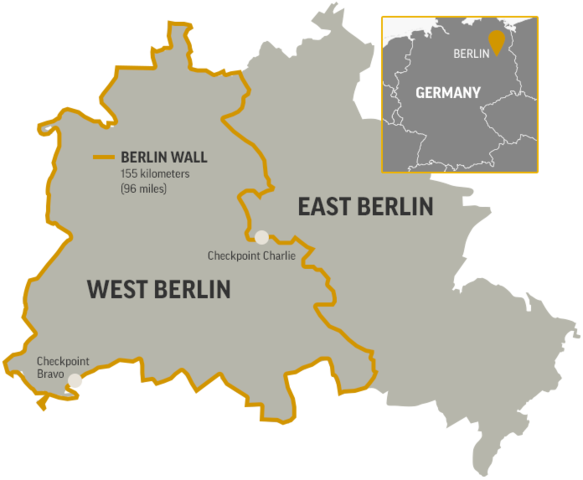 Berlin Wall divedes Germany