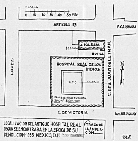 El Hospital real de indios fue suprimido