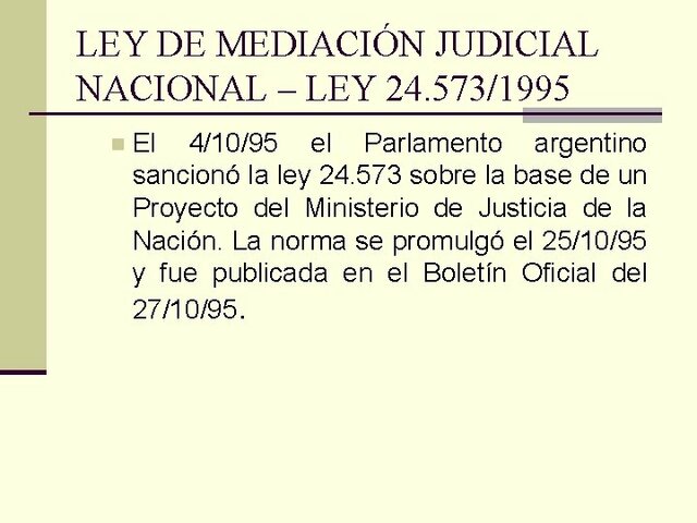 LEY DE MEDIACIÓN ARGENTINA