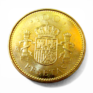 La peseta moneda única de España.