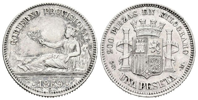 La peseta moneda única de España