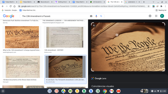 The 13th Amendment is Passed.