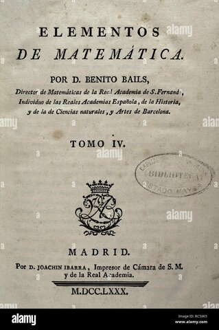 BENITO BAILS Elementos de Matemáticas