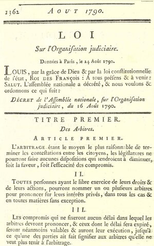 FRANCIA: LEYES DEL 6 Y 24 DE AGOSTO