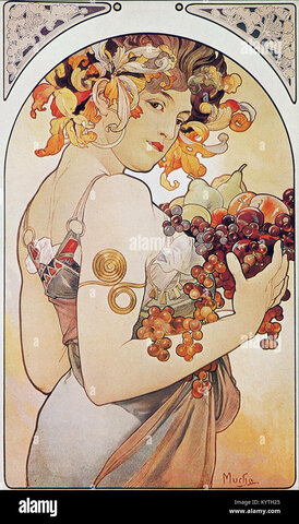 Alfons Mucha: detalle en la mujer