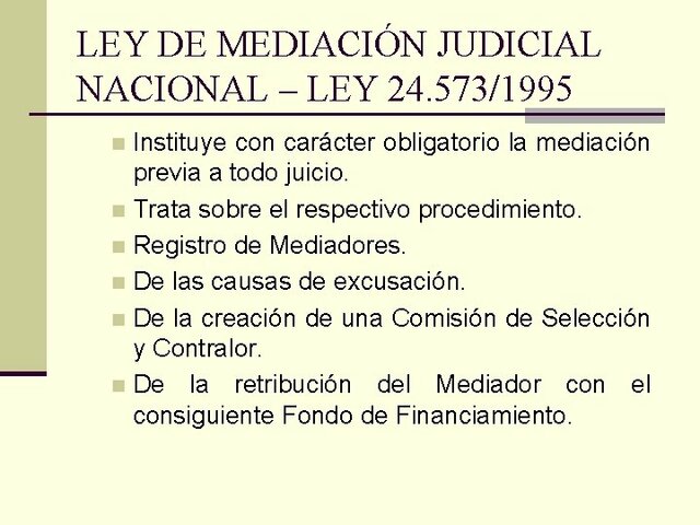 Ley de Mediación y Conciliación (1995)